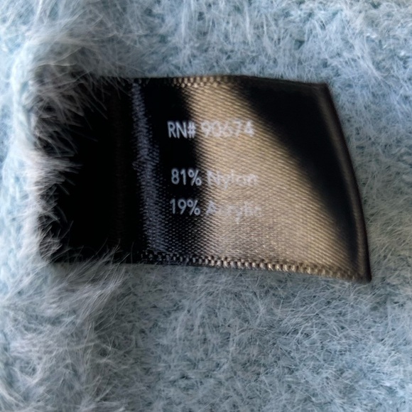 Boston Proper Tunic Sweater powder blue v neck fuzzy cozy excellent Size S - Picture 6 of 8